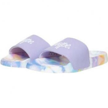 Tongs Hype Filles Script Nuages Arc-en-ciel