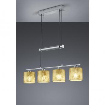 Garda 4-flammige Pendelleuchte in Nickel und Gold