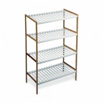 Estantería de bambú blanca 3 niveles 70x35x76.2cm