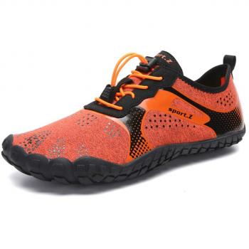FUSHITON Mixed-Use Barfußschuhe – Lauf-, Badeschuh, Trekking – Orange, EU 41 – atmungsaktiv und schnell trocknend