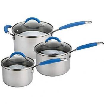 Joe Wicks Turbo‑Cook Stainless Steel Saucepan Trio – Deep Profile