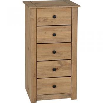 Seconique Panama Waxed Pine 5 Drawer Chest