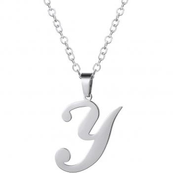 Bijoux Pendentif Lettre Y Femme en Acier
