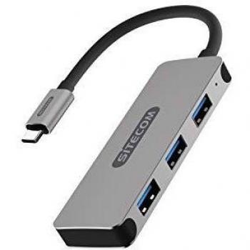 Hub in Alluminio per USB-C 3 Porte con USB 3.1 Maschio da Sitecom