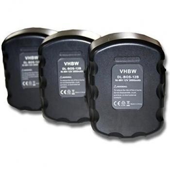 Batería de alta capacidad para Bosch Exact 3360K y 3455 – 3 unidades, 3000 mAh, 12 V