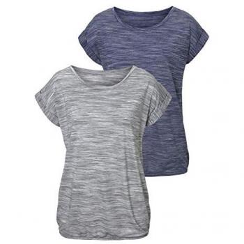 Beachtime T-Shirt, mit farbigem Struktureffekt blau-meliert, grau-meliert