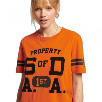 Superdry Denver Orange Vintage Athletic Stripe T-shirt for Women