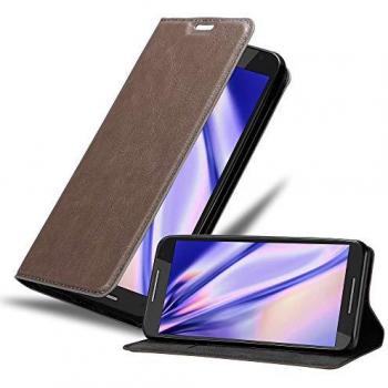 Etui Case para Motorola MOTO X2 en Marrón Café con Soporte