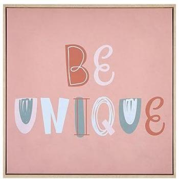 Lienzo Decorativo 63 x 63 cm Rosa con Motivo de Texto Taurisano