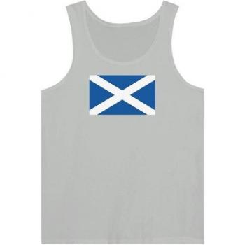 Grey Unisex Tartan Tee – Scottish Flag Design, 100% Cotton, Fitted
