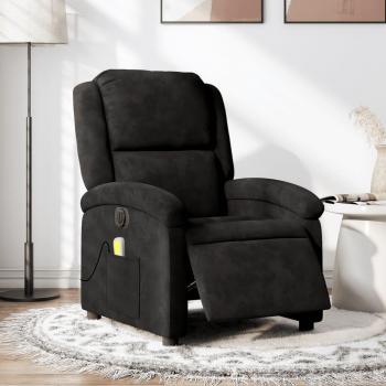 VidaXL Samt Massagesessel Elektrisch Schwarz
