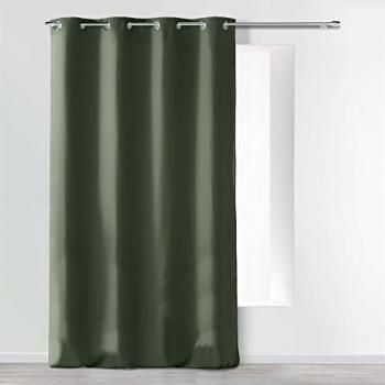 Rideau en microfibre kaki à 8 œillets
