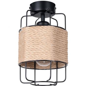 Lustre noir minimaliste 1 ampoule E27 15x15x25cm