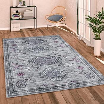 Paco Home Waschbarer Teppich Kurzflor Vintage Orient-Optik 60x100 cm