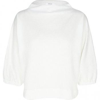 OPUS Damen Sweatshirt Gujork Creme 3/4-Arm Größe 38