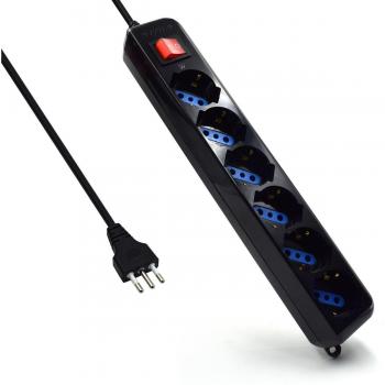 MULTIPRESA 6 POSTI CON PROTEZ. SOVRATENSIONE E SOVRACCARICO