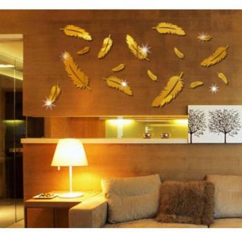 Feather Design 3D Acrylic Wall Stickers