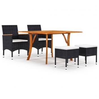 Compact Garden Dining Kit – 5-Item Black Set