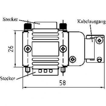 Boîte d'adaptateur SUB-D 9 broches 77091M en plastique avec connecteur métallisé 90 °