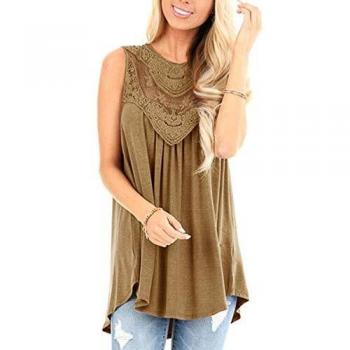 Maglia da donna tendenza canotta con dettagli in pizzo