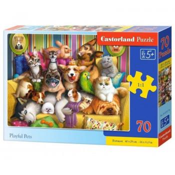 Puzzle Castorland: Verspielte Haustiere – 70 Stück