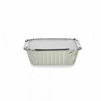 Vassoi alluminio Kinvara monodose, 14,5 × 7,5 × 12,5 cm, con coperchio