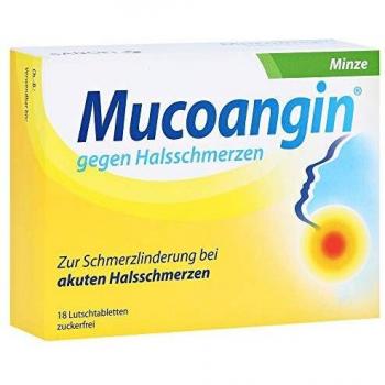 Mucoangin Minze Lutschtabletten gegen Halsschmerzen, 18 St