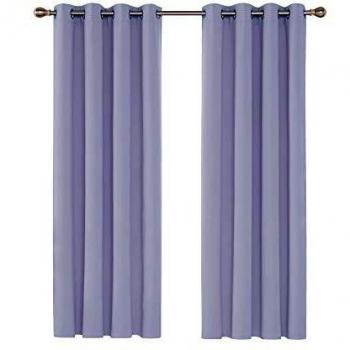 Deconovo Schlafzimmer Vorhang 183x117cm Ösen Lavendel 2er Set