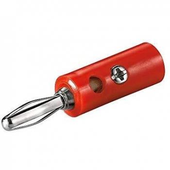 Goobay Bananen-Stecker, Audio Stecker, Rot, Silber
