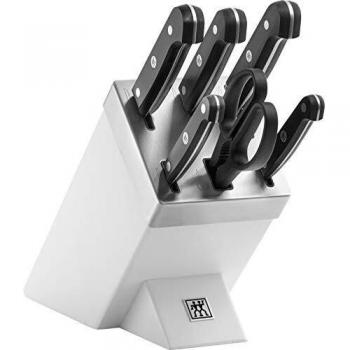 Set di Coltelli con Ceppo Auto Affilante Zwilling Gourmet, 7 Pezzi, Bianco