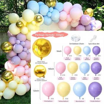 Décoration de Fête Arc‑En‑Ciel 124 ballons