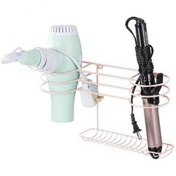 Multi-Slot Hair Dryer Organizer – Pink, Wall-Mount