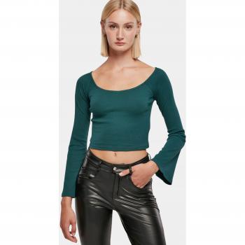 Langarmshirt Urban Classics Damen Kurzrib V-Ausschnitt
