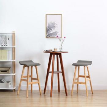 VidaXL 2-Piece Dark Grey Fabric Bar Stool Set