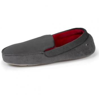 Mocassins en coton bio Isotoner pour homme gris foncé