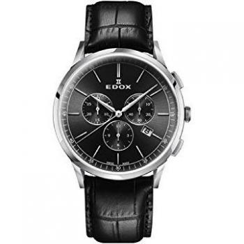 Edox Männerzeitmesser Quarz mit Lederarmband (10236‑3C‑NIN)