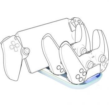 Chargeur Triple BigBen pour console Playstation Portal et manettes DualSense PS5 Blanc