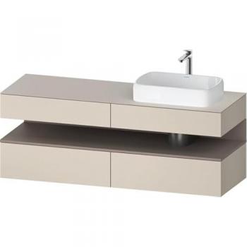 Meuble sous-lavabo blanc brillant Duravit Qatego, porte battante et tiroir