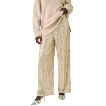 Pantalon ample à paillettes métalliques