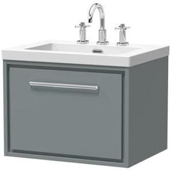 Balterley 600 mm Grey Wall‑Hanging Soft‑Close Basin