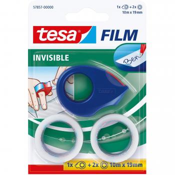 Mini dévidoir Tesa 19 mm – Pack 1 rouleau + 2 rubans adhésifs invisibles