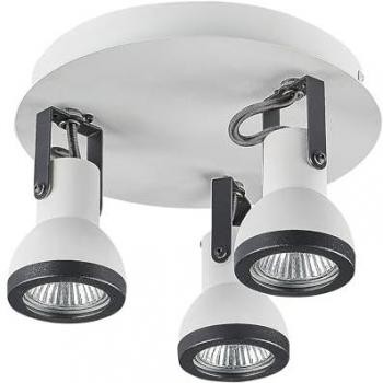 Verstellbare Deckenlampe 3-flammig in Weiß/Schwarz, modernes Metall-Design