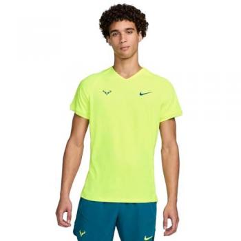 Camiseta Manga Corta Nike Rafa Dri‑Fit Hombres Amarillo Neón