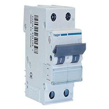 Interruttore Magnetotermico Hager Automatico 2 Poli 16 A 4,5kA Curva C 2m
