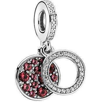 PENDANT PANDORA – Double Médaillon Rouge Scintillant