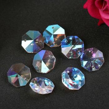 Clear/AB Color 14mm Loose Octagonal Beads for Chandelier