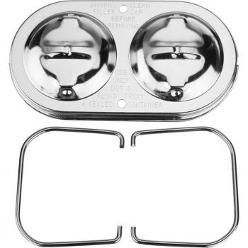 Chrome Dual Bail Brake Master Cylinder Cover for Chevrolet 350 454