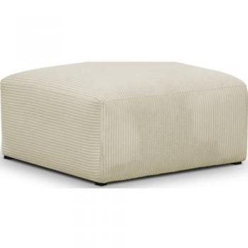 Pouf Modulable en Velours Côtelé Beige