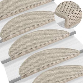 Tapis d'escalier autocollants 15 pièces 65x21x4 cm Taupe