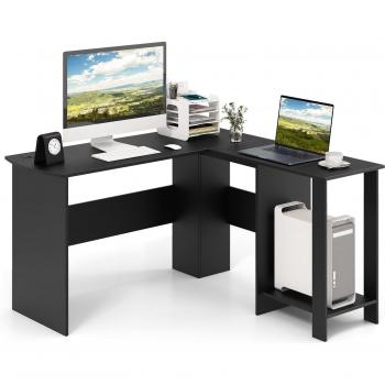 Legno Nero: Scrivania Angolare Computer Costway 130 × 130 × 72,5 cm